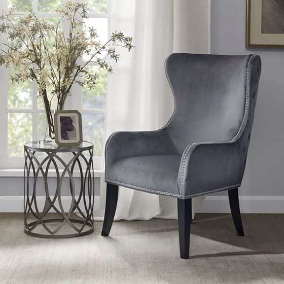 Hanckock Button Tufted Back Accnet Chair Grey 1